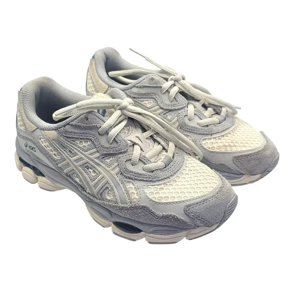 Asics Ivory Mid Gray Blue Sport Style Gel-NYC Sporty Casual Sneaker